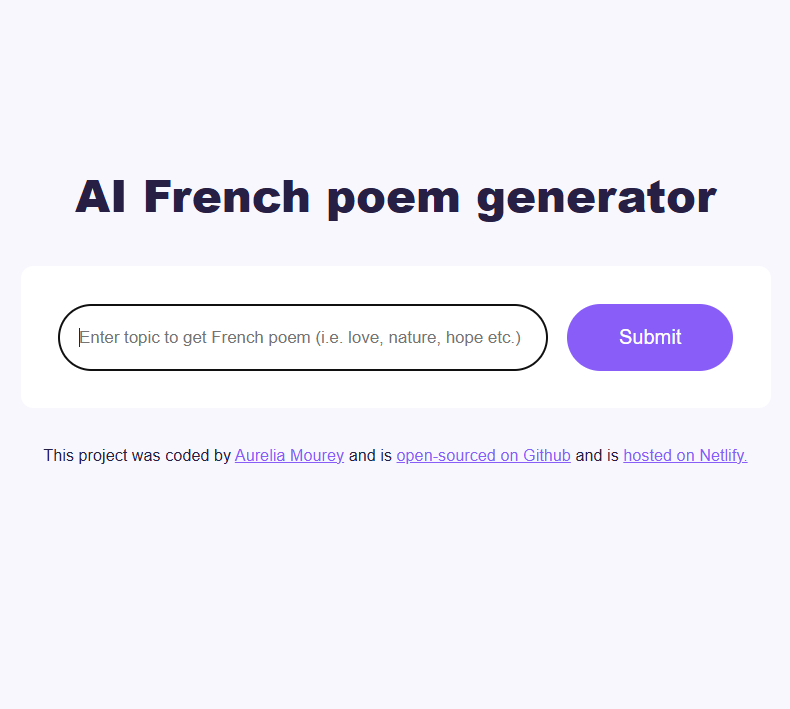 French Poem Generator